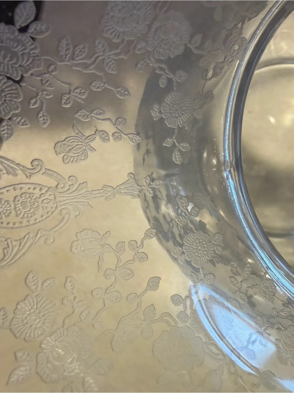 CAMBRIDGE ROSE POINT DOULTON ETCHED PITCHER RARE 9.5”